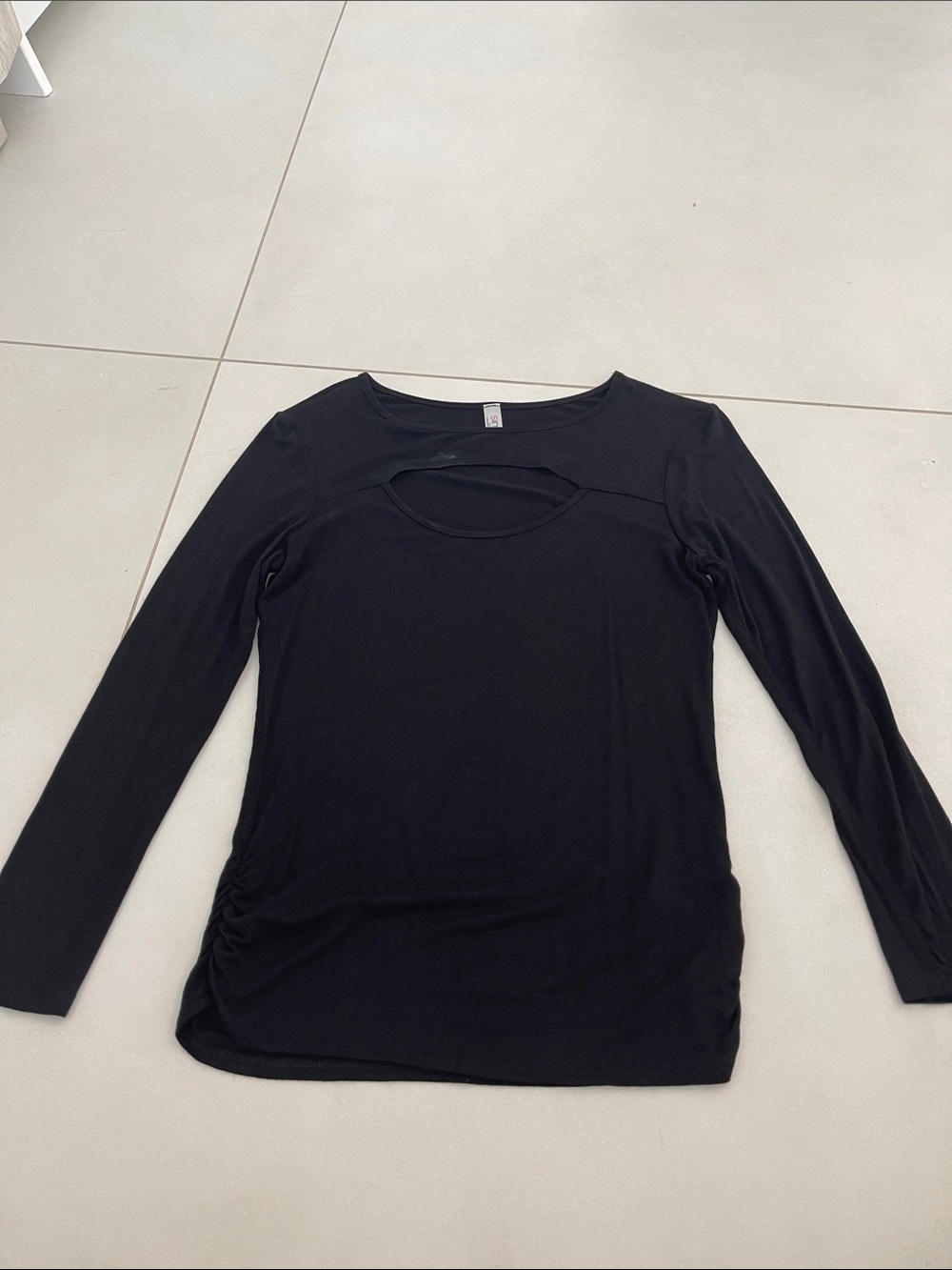 Women’s Black Long-Sleeve Cutout Tee